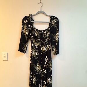 Floral Reformation Black Dress
